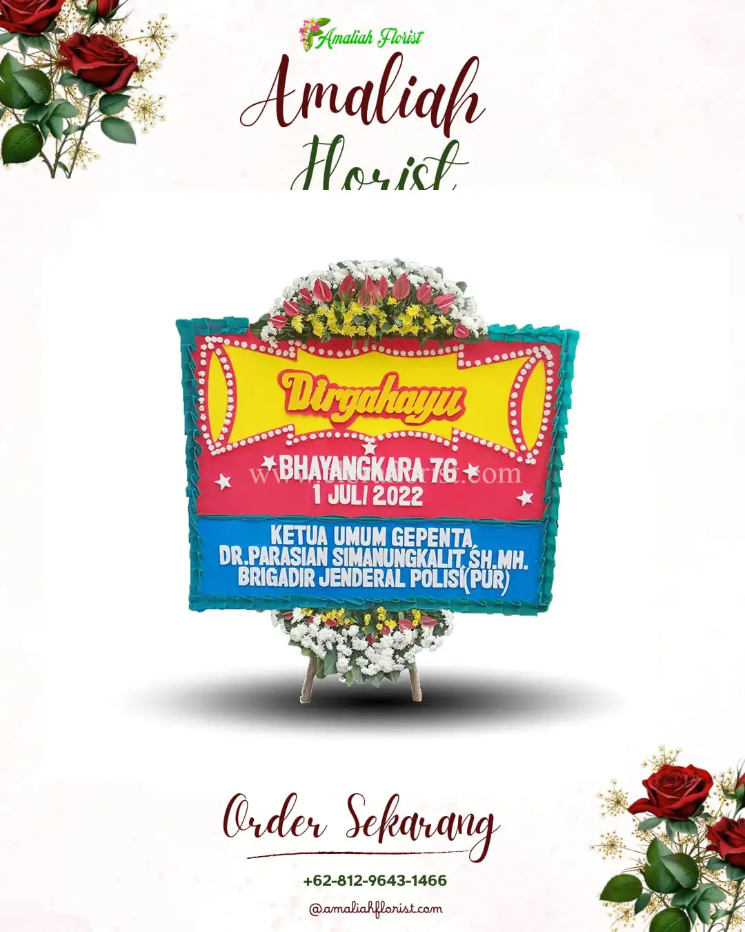 Papan Bunga HUT Ulang Tahun Bodas